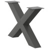 Patas para mesa de centro en forma de X 2 uds antracita acero 4