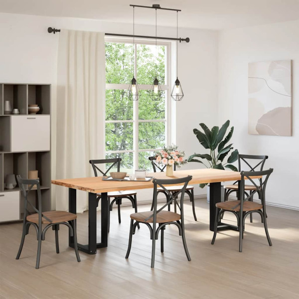 Pés de mesa de jantar em forma de T. 2 peças. preto. 60x35x(72-73) cm. aço M 2