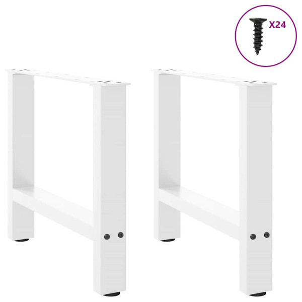 Patas de mesa de centro acero blanco 2 uds 60x(42-43) cm M 3