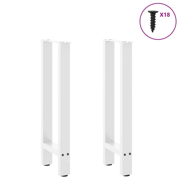 Patas de mesa de centro acero blanco 2 uds 28x(72-73) cm M 3