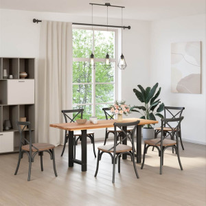 Pés para mesa de jantar pretos 2 peças 50x(72-73) cm aço H