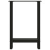 Pés para mesa de jantar pretos 2 peças 50x(72-73) cm aço 5