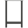 Pés para mesa de jantar antracite 2 peças 50x(72-73) cm aço 5
