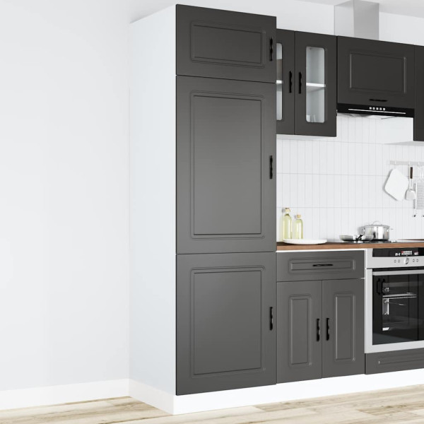 Mueble de cocina Porto de madera contrachapada negro D