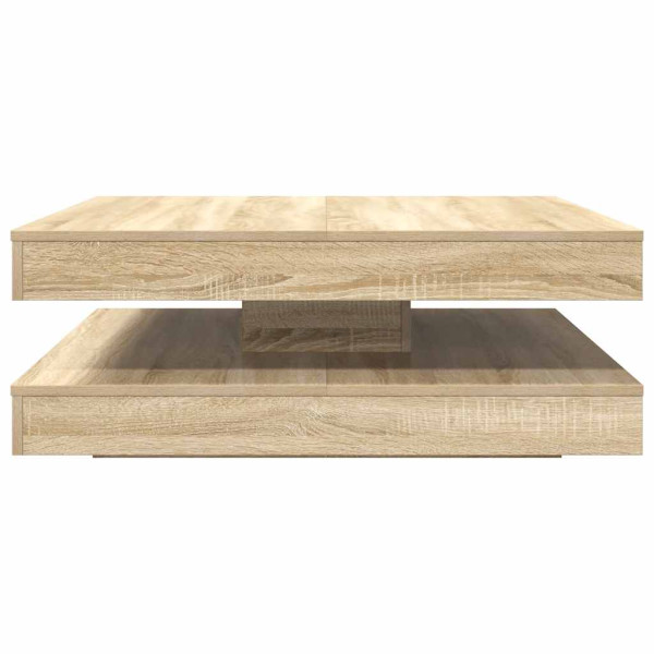 Mesa de centro giratoria 360 grados roble sonoma 90x90x34.5 cm M 4