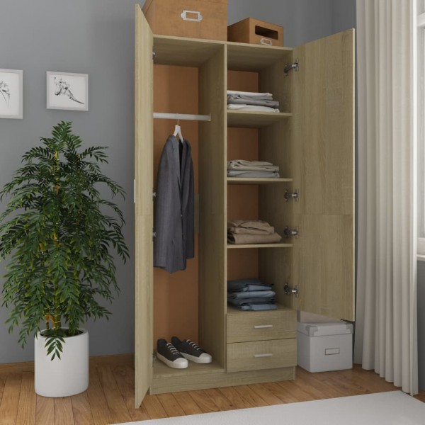 Roupeiro 80x52x180 cm derivados de madeira carvalho sonoma M 5