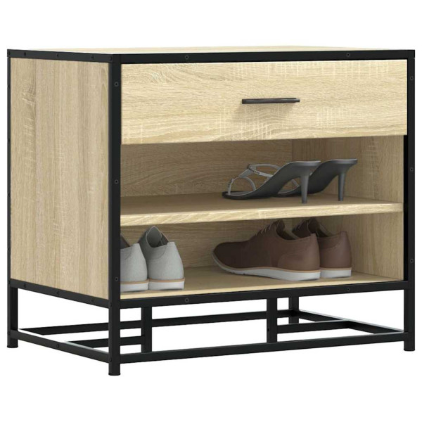 Banco zapatero madera de ingeniería roble sonoma 60x40x53.5 cm D