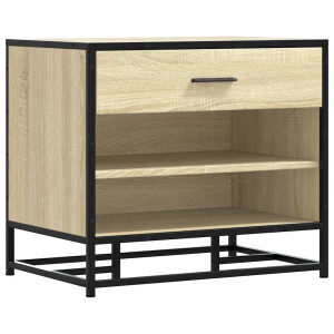 Banco zapatero madera de ingeniería roble sonoma 60x40x53.5 cm H