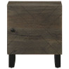 Mesita de noche de madera maciza de mango negra 40x33x46 cm 3