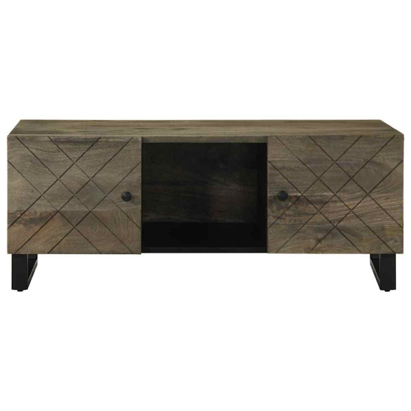 Mesa de centro 100x54x40 cm madeira de mangueira maciça preto M 3