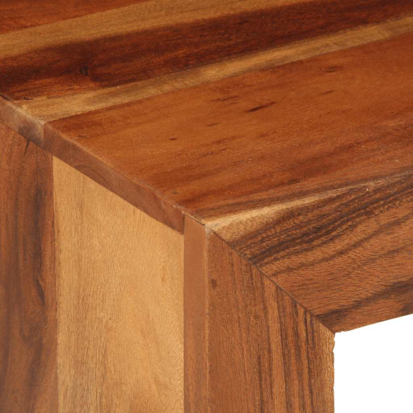 Mesa auxiliar madera maciza acacia 37x29x40 cm M 5