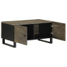Mesa de centro madera maciza de mango negra 80x50x40 cm 2