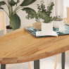 Tablero de mesa ovalado madera maciza de roble 140x60x4 cm 1