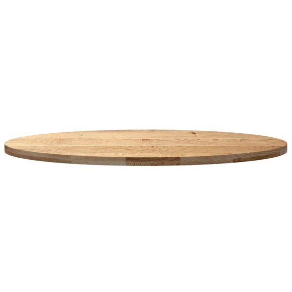 Tablero de mesa ovalado madera maciza de roble 140x60x4 cm M 5