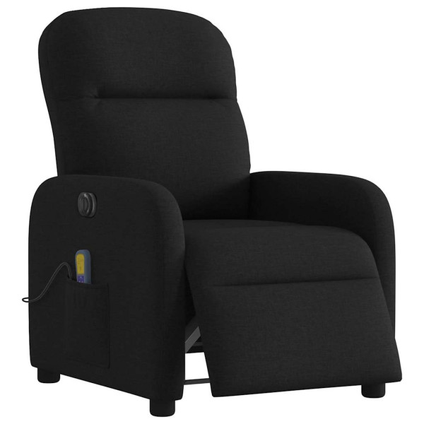 Sillón reclinable de masaje eléctrico tela negro M 3