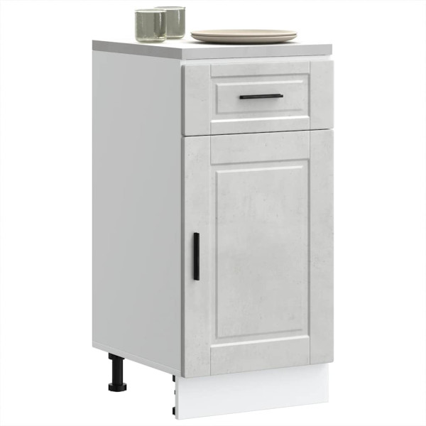 Mueble bajo de cocina porto gris cemento madera reconstituida D