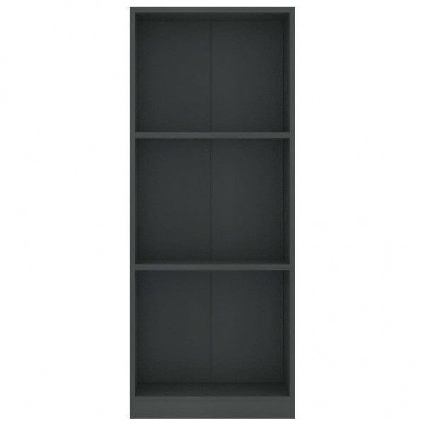 Estantería de 3 niveles madera contrachapada gris 40x24x108 cm M 4