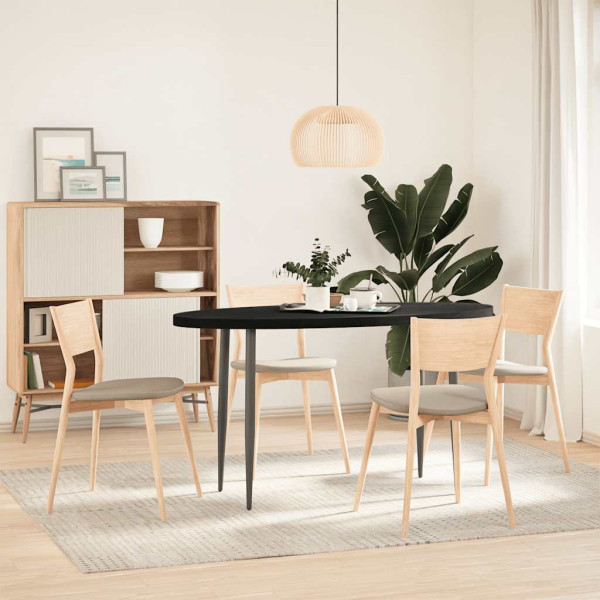 Tablero de mesa ovalado madera maciza de roble 140x60x4 cm M 3