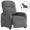 Sillón reclinable de masaje eléctrico tela gris oscuro 1