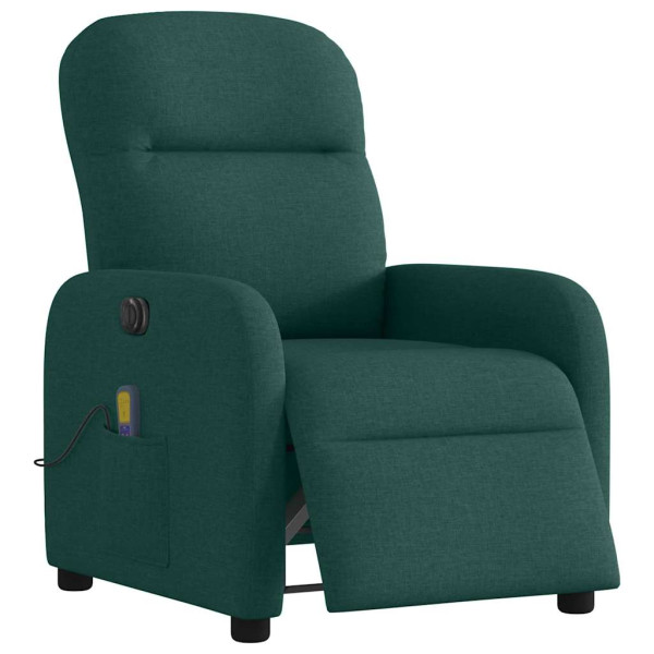 Sillón reclinable de masaje eléctrico tela verde oscuro M 3