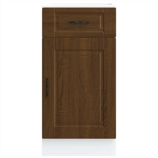 Mueble bajo de cocina porto roble marrón madera reconstituida M 4