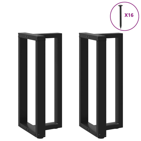 Pernas de mesa de bar em forma de T 2 peças aço preto 50x35x(91-92) cm M 3