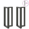 Patas de mesa bar forma T 2 uds acero antracita 40x35x(91-92)cm 1