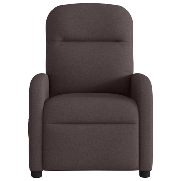 Sillón reclinable de masaje eléctrico tela marrón oscuro M 5
