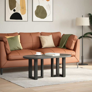 Patas de mesa de centro en forma de T 2 uds acero negro H