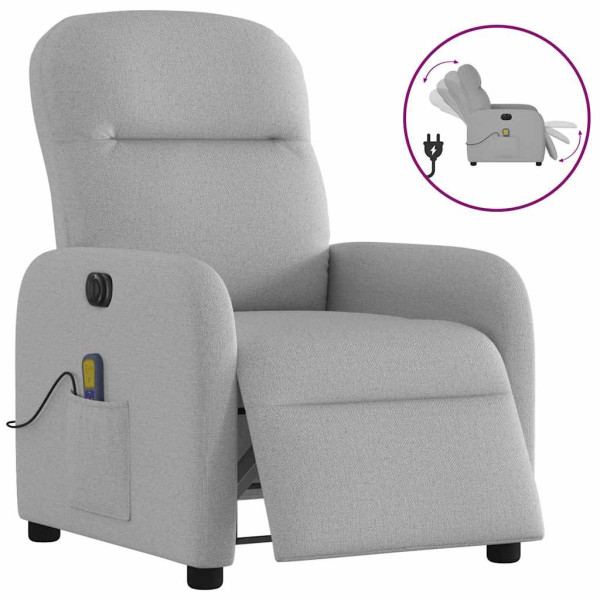 Sillón reclinable de masaje eléctrico tela gris nube D