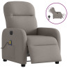Sillón reclinable de masaje eléctrico tela gris taupe 1