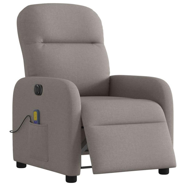 Sillón reclinable de masaje eléctrico tela gris taupe M 3