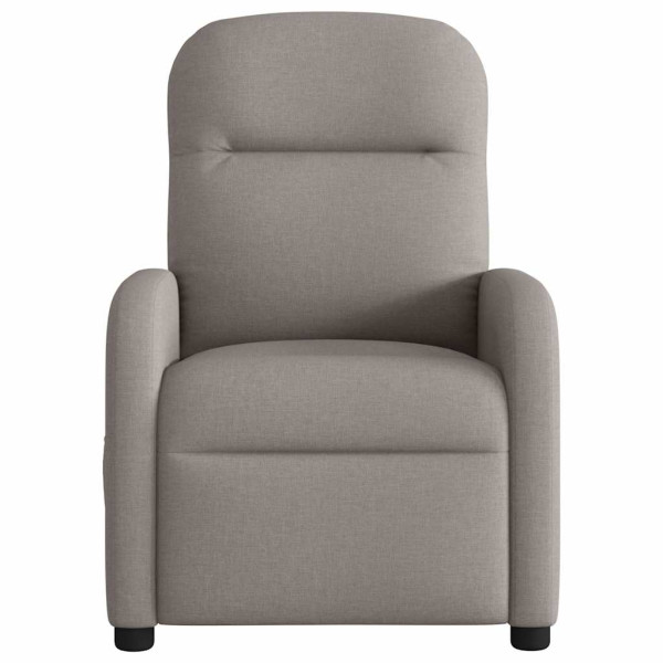 Sillón reclinable de masaje eléctrico tela gris taupe M 5
