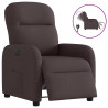 Sillón reclinable eléctrico tela marrón oscuro 1