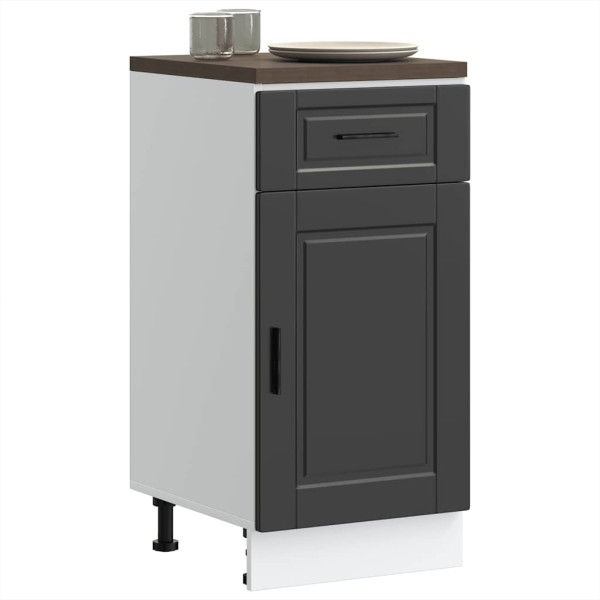 Mueble bajo de cocina Porto madera contrachapada negro D