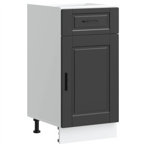Mueble bajo de cocina Porto madera contrachapada negro H
