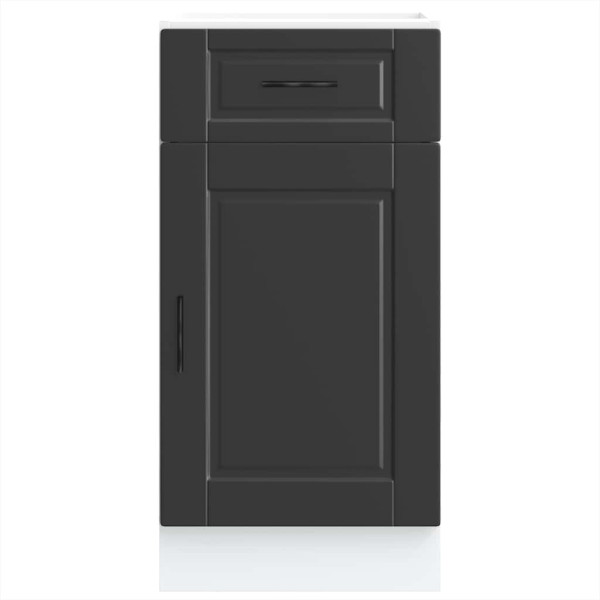 Mueble bajo de cocina Porto madera contrachapada negro M 4