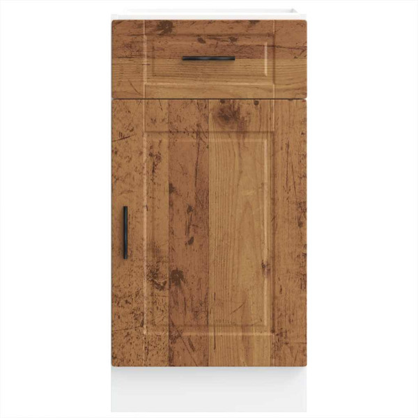 Mueble bajo de cocina porto madera vieja madera reconstituida M 4