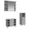 Set de muebles de baño 3 pzas madera contrachapada gris sonoma 2