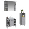 Set de muebles de baño 3 pzas madera contrachapada gris sonoma 3