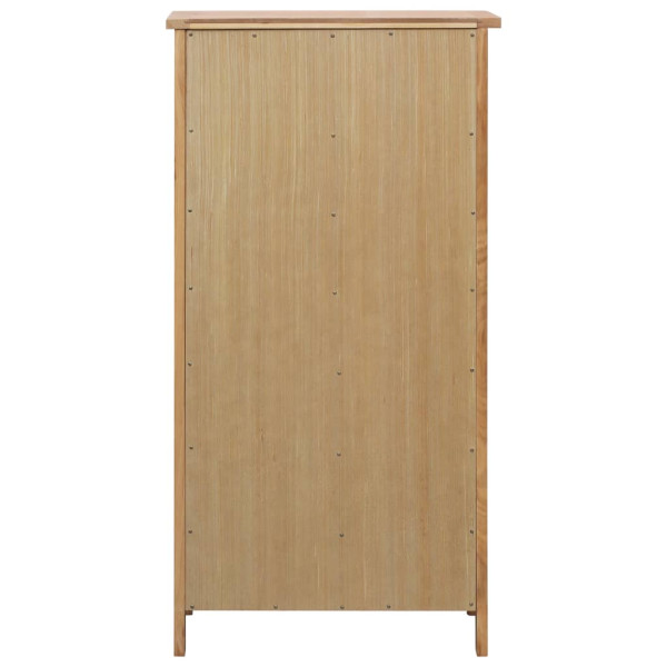 Mueble zapatero de madera maciza de roble 76x37x105 cm M 4