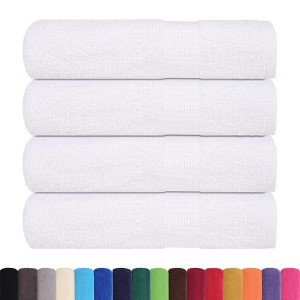 Toalhas de banho 4 pcs 100x150 cm 360 gsm 100% algodão branco H