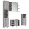Set de armario de baño 4 pzas madera contrachapada gris sonoma 2