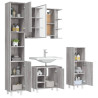 Set de armario de baño 4 pzas madera contrachapada gris sonoma 4