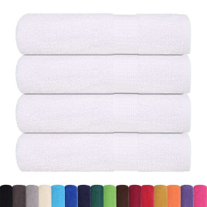 Toalhas de mãos 4 pcs 50x100 cm 360 gsm 100% algodão branco H