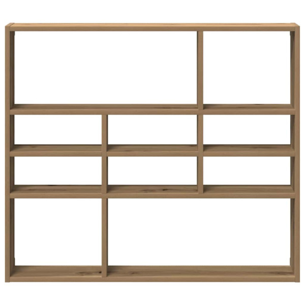 Estante de pared madera ingeniería roble artisian 90x16x78 cm M 4