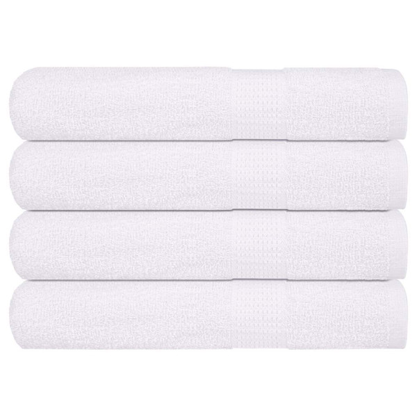 Toallas de sauna 4 uds 100% algodón blanco 80x200 cm 360 gsm D