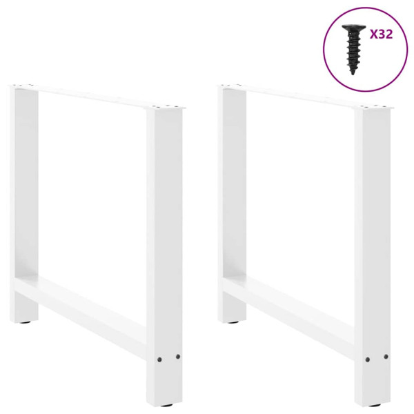 Patas de mesa de centro acero blanco 2 uds 90x(72-73) cm M 3
