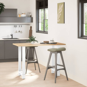 Patas de mesa de centro acero blanco 2 uds 50x(90-91) cm H