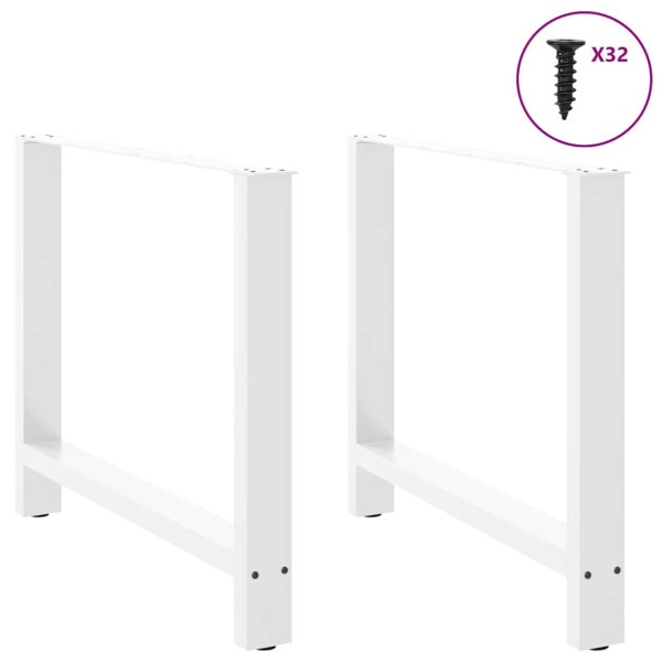 Pés para mesa de jantar . 2 peças. 100x (72-73) cm. branco. aço M 3